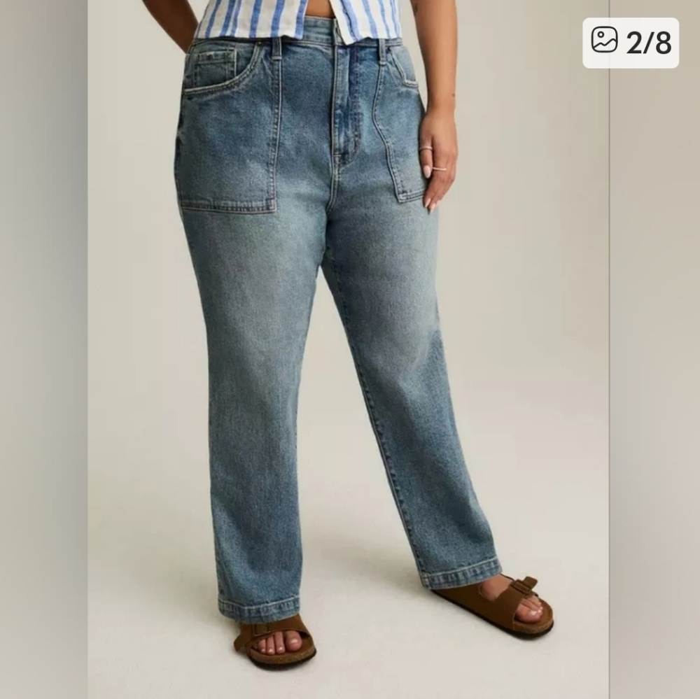 Torrid High Rise Blue Women's Stretchy Jeans Plus Size 20 Short Petite Pockets
